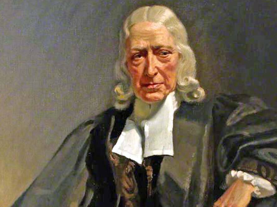 A painting of an old man with long white hair.