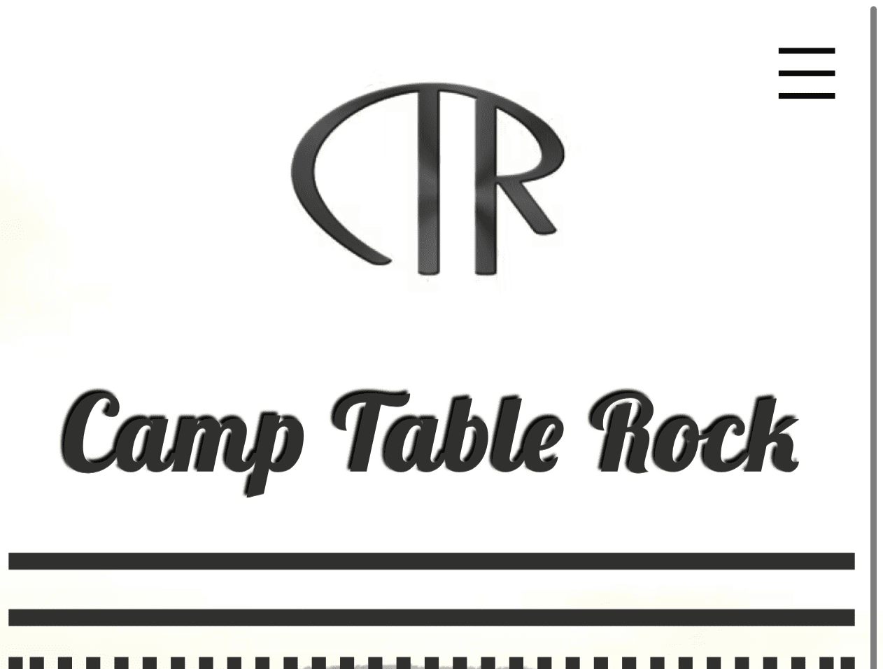 Camp Table Rock logo with stripes.