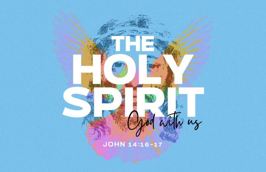 Colorful graphic promoting the Holy Spirit message.