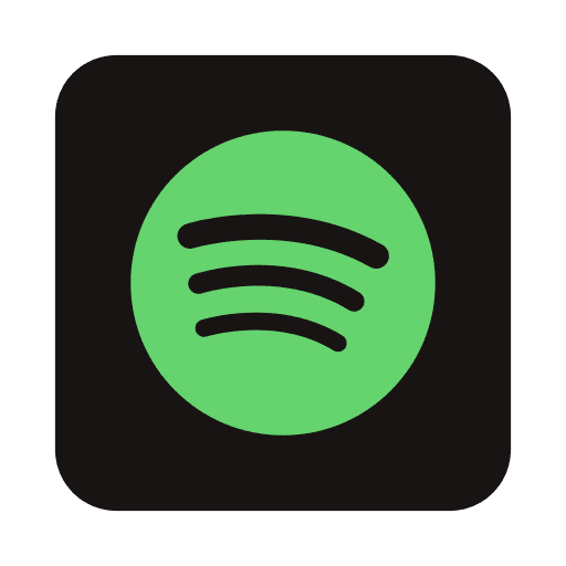 Green Spotify logo on black background.
