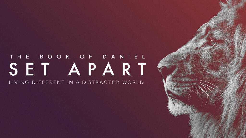Lion profile with Set Apart title