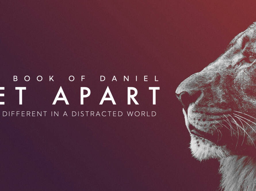 Lion profile with Set Apart title